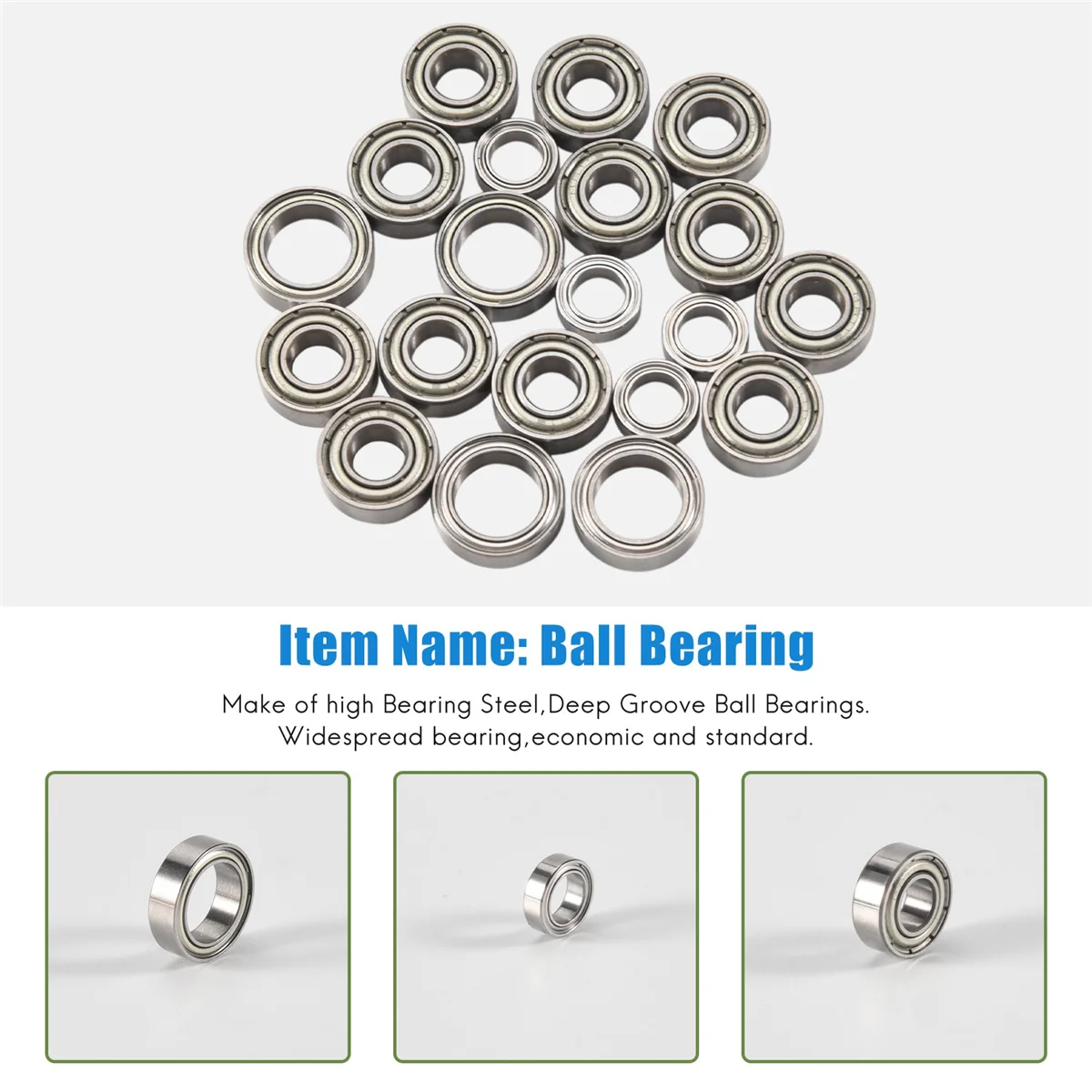 20Pcs Ball Bearing Kit For Tamiya TT01 TT-01 TT01D TT01E TT01R DF02 1/10 RC Car Upgrade Parts