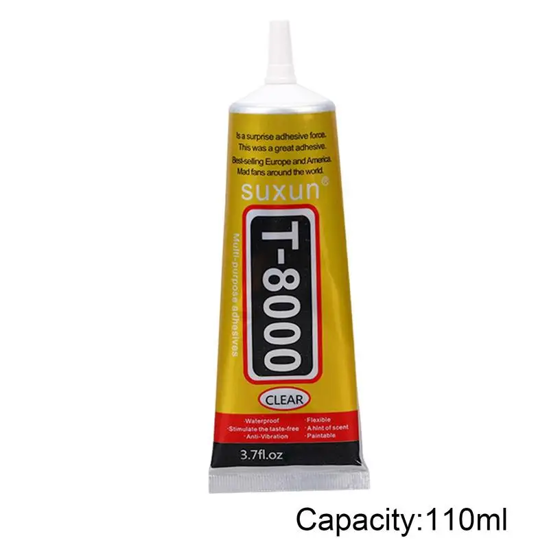 T-8000 Transparent Glue Mobile Phone Repair tools Adhesive Epoxy Plastic Rubber Cell Phone Screen Super Glue Never Clog Nozzle