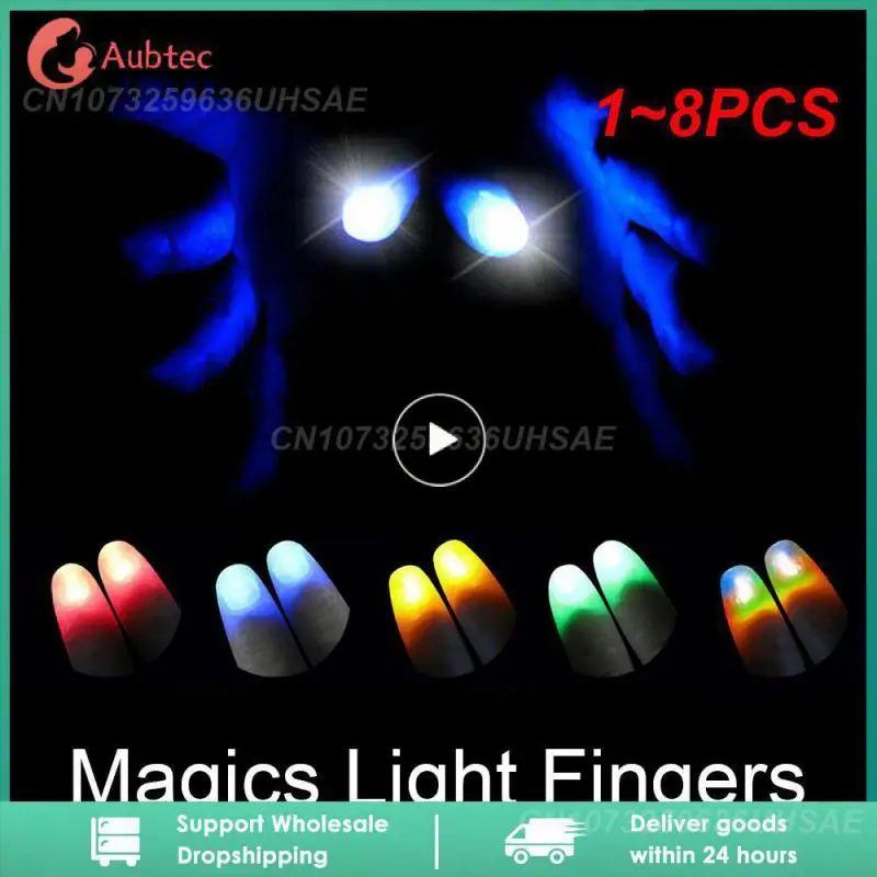 

1~8PCS Thumbs Led Light up Toys Kids Magical Trick Props Funny Flashing Fingers Fantastic Glowing Toys Children Luminous Gifts