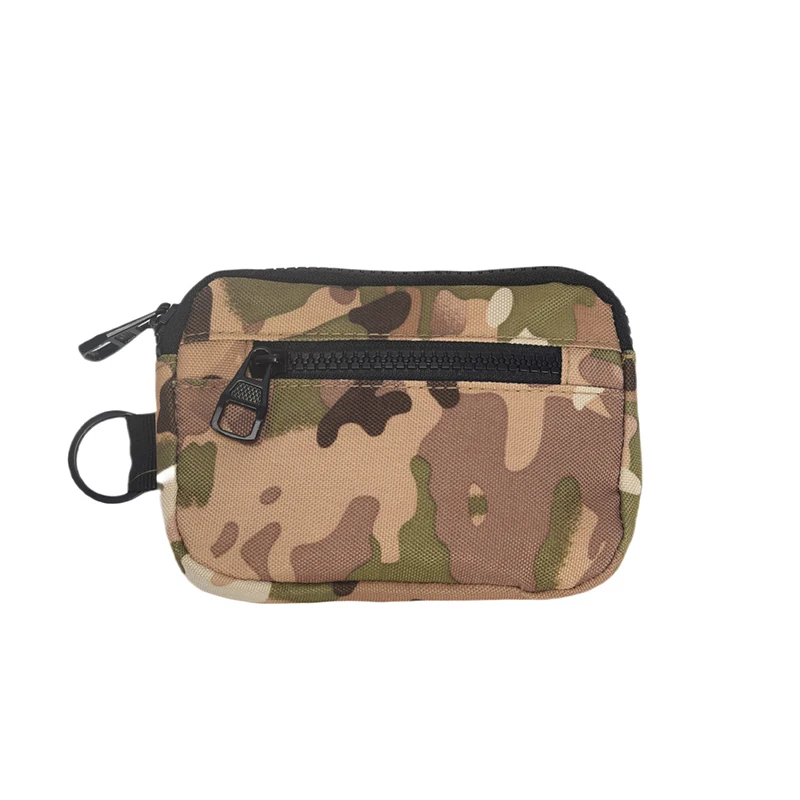 New Trend Casual Men's Coin Purse Tactical Edc Zipper Short Wallet Key Holder Small Money Bag Bus Card Headphones Neck Bag