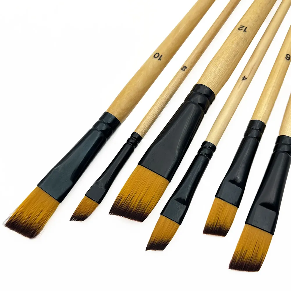 6 PCS Artist Paint Brush Set, Craft Paint Brushes for Oil, Watercolour, Gouache, Art Supplies Paintbrushes for Artists - 3