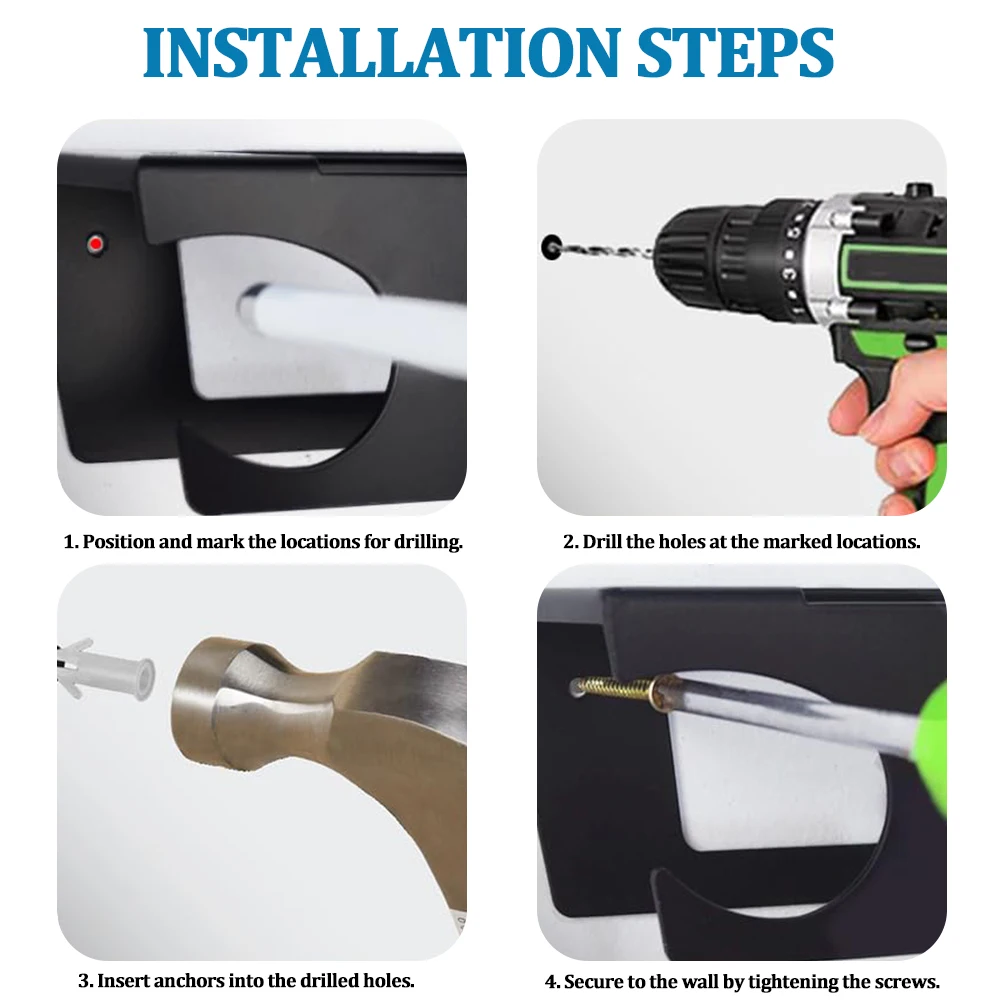 2 Bay Storage Rack  Angle Grinder Holder Multipurpose Cord Hanger Wall Mount Bracket for Cutters Polishers Power Tools 4