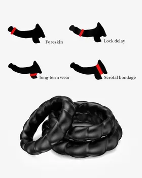 Cock Ring Reusable Silicone Delay Ejaculation SErection Adult Sex Toys High Elasticity Time Lasting Ring Cock For Men 5