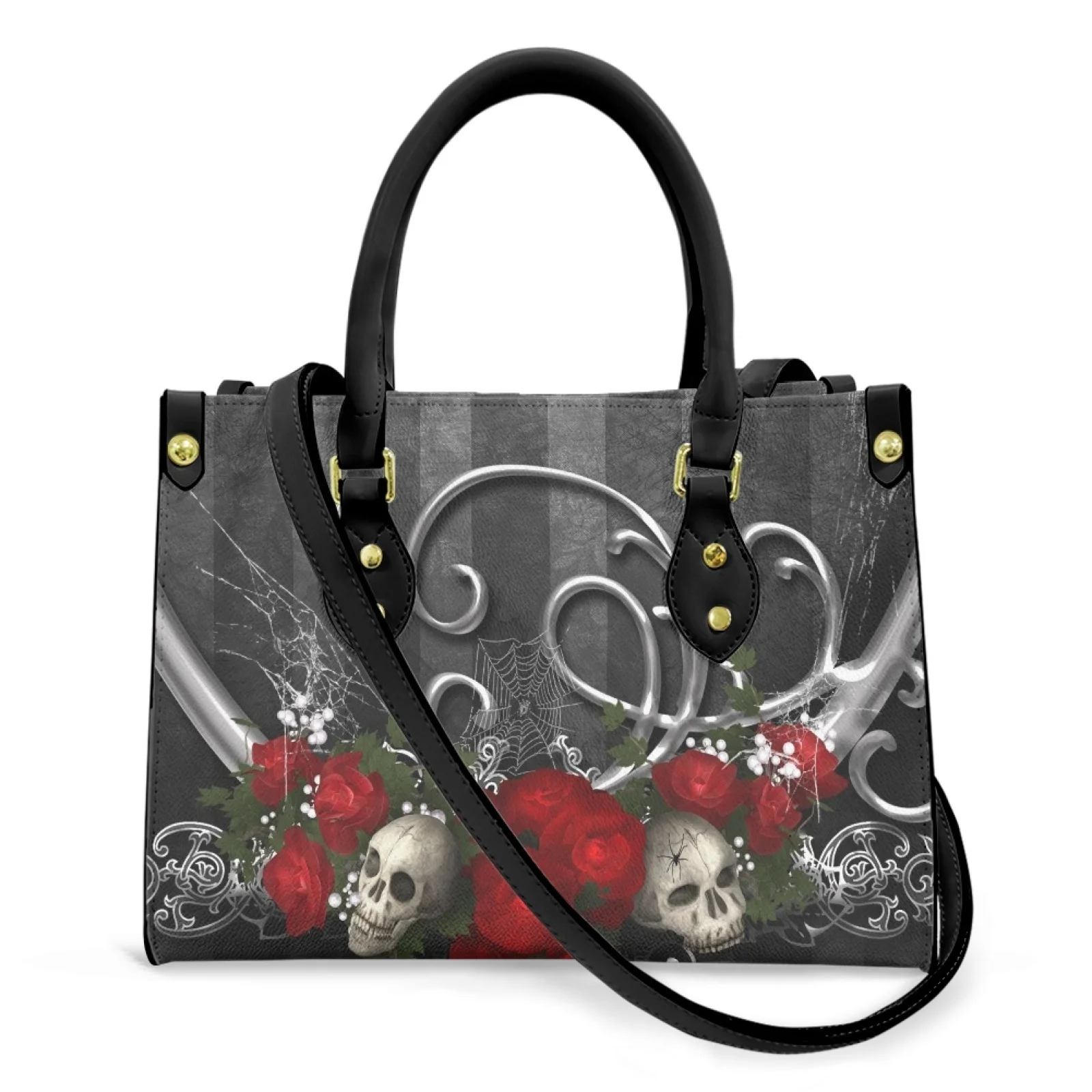 

Belidome Sugar Skull Rose Design Luxury Purses and Handbags for Women's Top Handle Satchel Shoulder Bags Messenger Tote Bag