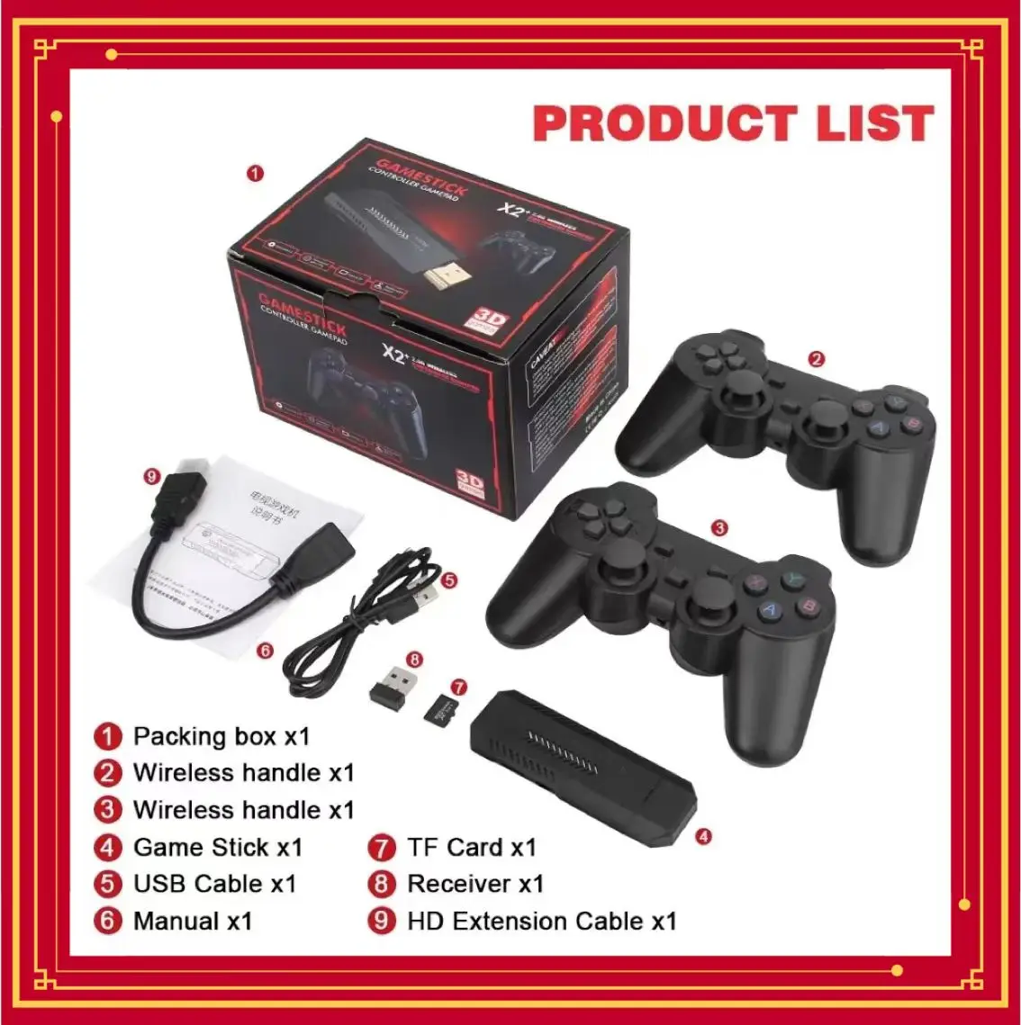 

Game X2 Plus Retro Video Console, 256G, 50000 Game GD10 Pro, 4K Game Stick, 3D HD, Wireless Controller, TV 50 Emulator for PS1
