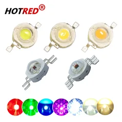 100pcs 1W 3W LED High Power LEDs Super Brightness Deep Red 660nm Royal Blue 445nm Pink Full Spectrum White Yellow Light Source