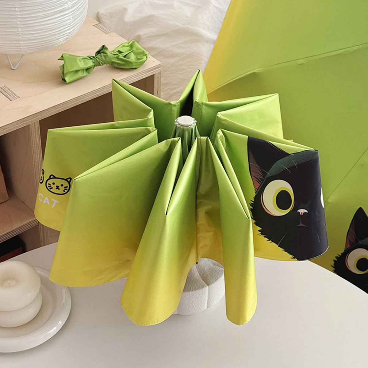 Fully automatic umbrella for both rain and wind resistance student cartoon cute lightweight folding sun um