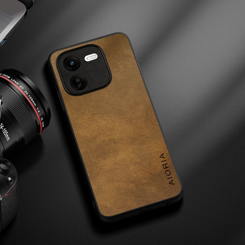 Vivo iQOO Leather Wood Grain Lightweight Durable Case