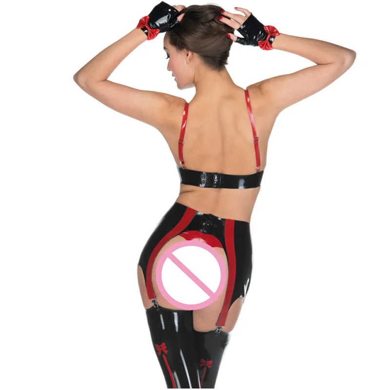 Latex garter gummi rubber suspender clubwear width trims customize 0.4mm latex garter