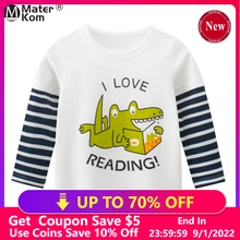 

Children Printing T-Shirt Long Sleeve Blouses Child Boys Casual Cotton Tees Tops Striped Blouses Clothes For Kids 2-7 y poleras