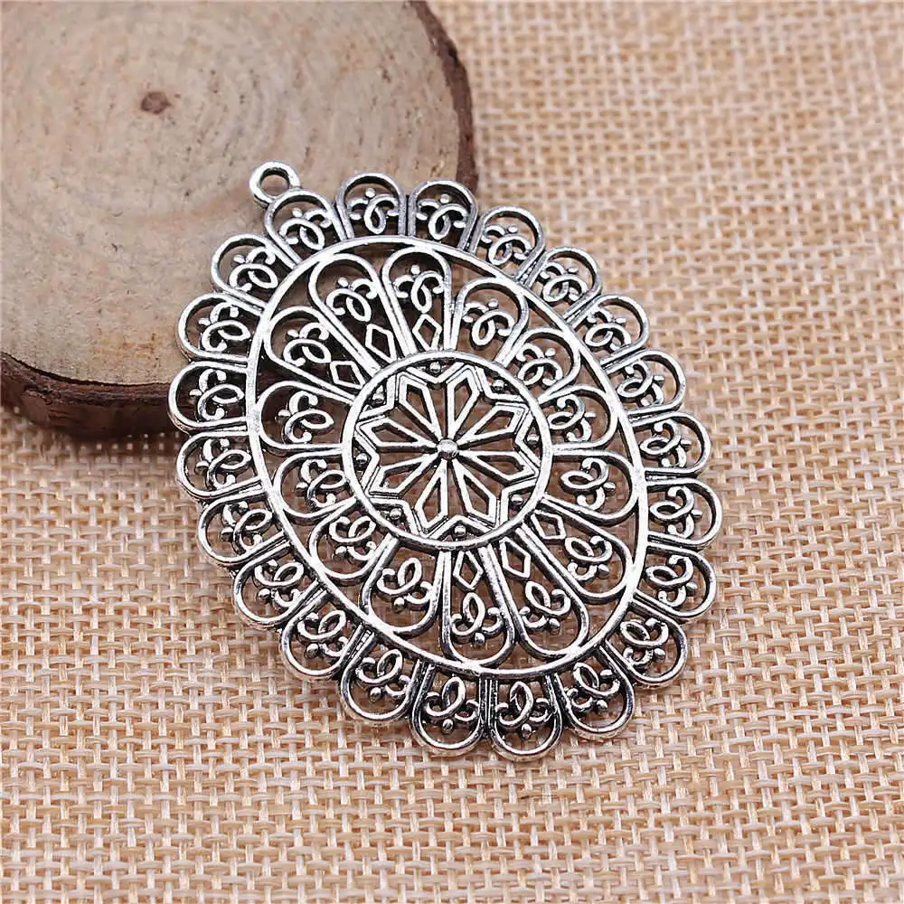 

Pendant Mandala Pattern Charms Supplies For Jewelry 59x43mm 2pcs