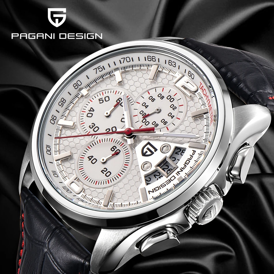 Pagani Design 2023 New Fashion Classic Quartz Men's Watch Multi-Function Waterproof Watch 30 Meters Leather Strap Reloj Hombre