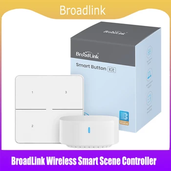 BroadLink 무선 스마트 장면 컨트롤러, 스마트 라이프 리모컨 단추 조명 스위치, 4 갱 스위치 패널, 스마트 단추 키트