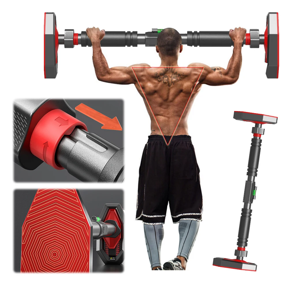 Doorway Pull Up Bar Strength Training Pull Up Bar Adjustable Length Door Frame Pull-up Non-Slip Horizontal for Home Gym