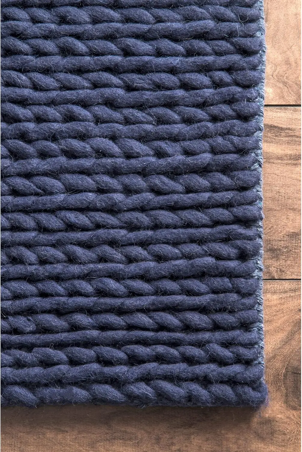 nuLOOM Penelope Braided Wool Area Rug, 6' x 9', Navy