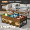 43" Lift Top Coffee Table, 3 in 1 Multi-Function Coffee Table with Storage for Living Room, Small Coffee Table , Rustic Brown. 5