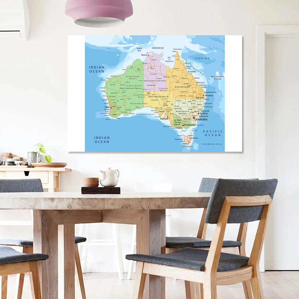 150*100cm Traffic Route Map of The Australia Wall Poster Non-woven Canvas Painting Home Decoration School Supplies
