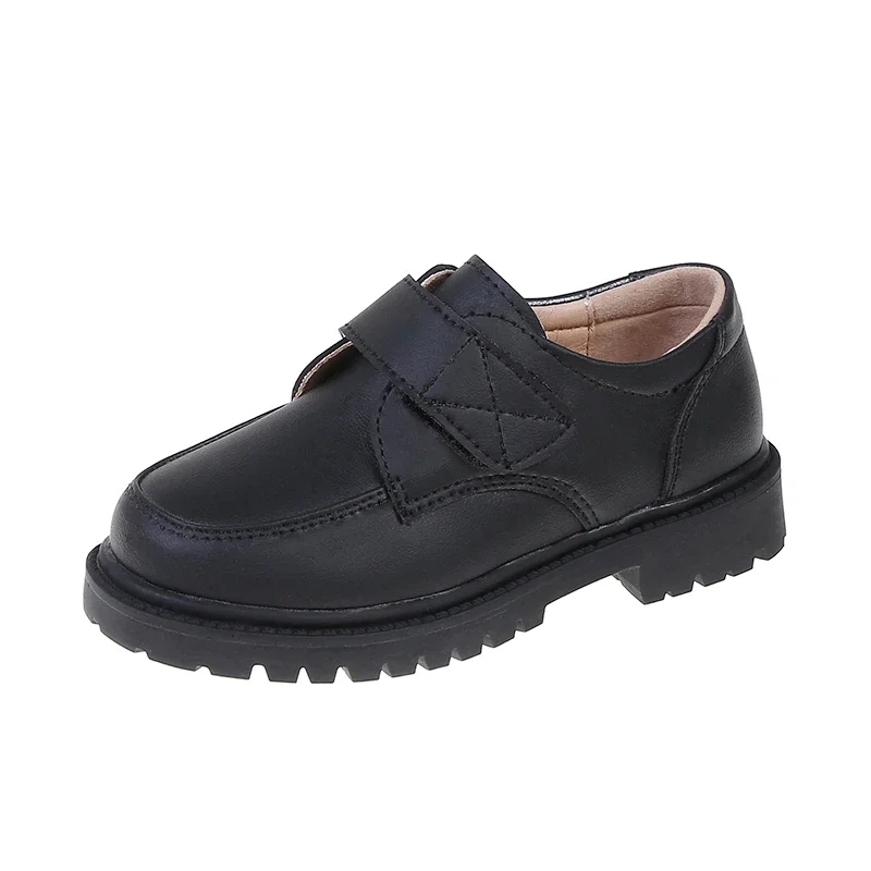 Boys Black PU Leather Shoes Soft Performance Spring and Autumn New British Style Soft Loafers for School Uniform Kids Fashion