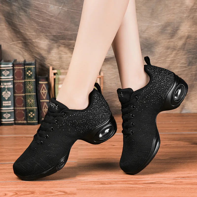 Jazz Dance Shoes Flying Weaving Sneakers Women Shoes Rocking Shoes Shallow Mesh Casual Shoes Sport Fitness Walking Shoe