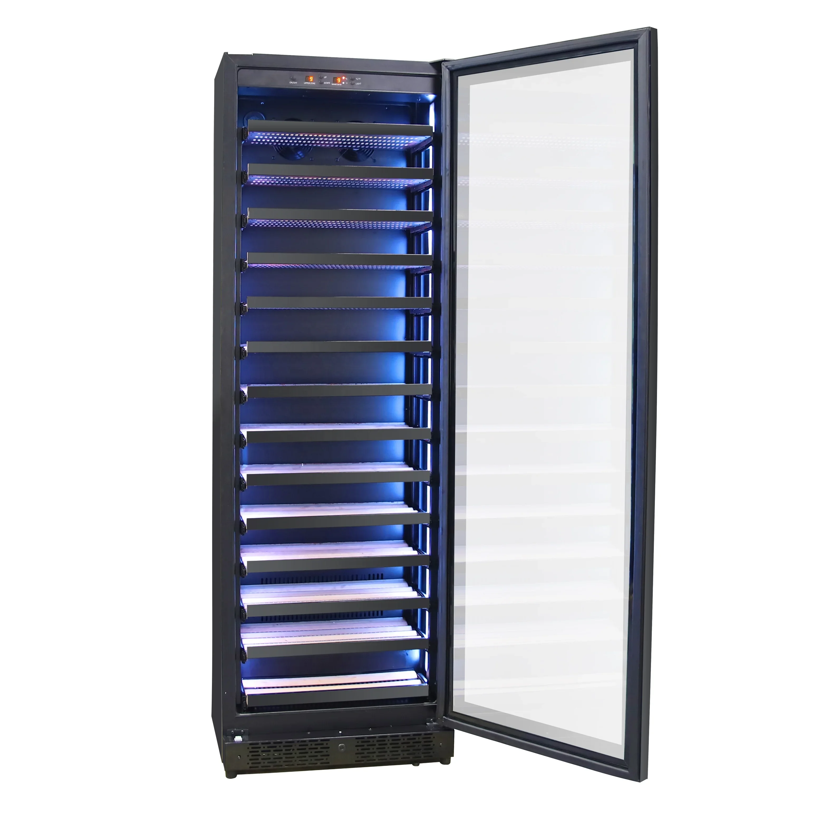 Large Narrow Built in New Fasion 54 Bottles Invert Compressor Glass Door Wine Cooler Refrigerator