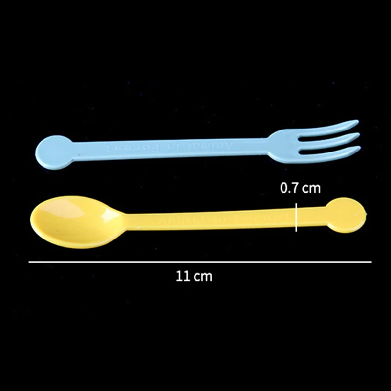 1Set Fruit Fork Dessert Spoon Reusable Tableware Children Snack Cake Dessert Food Pick Toothpick Bento Lunches Party Decor
