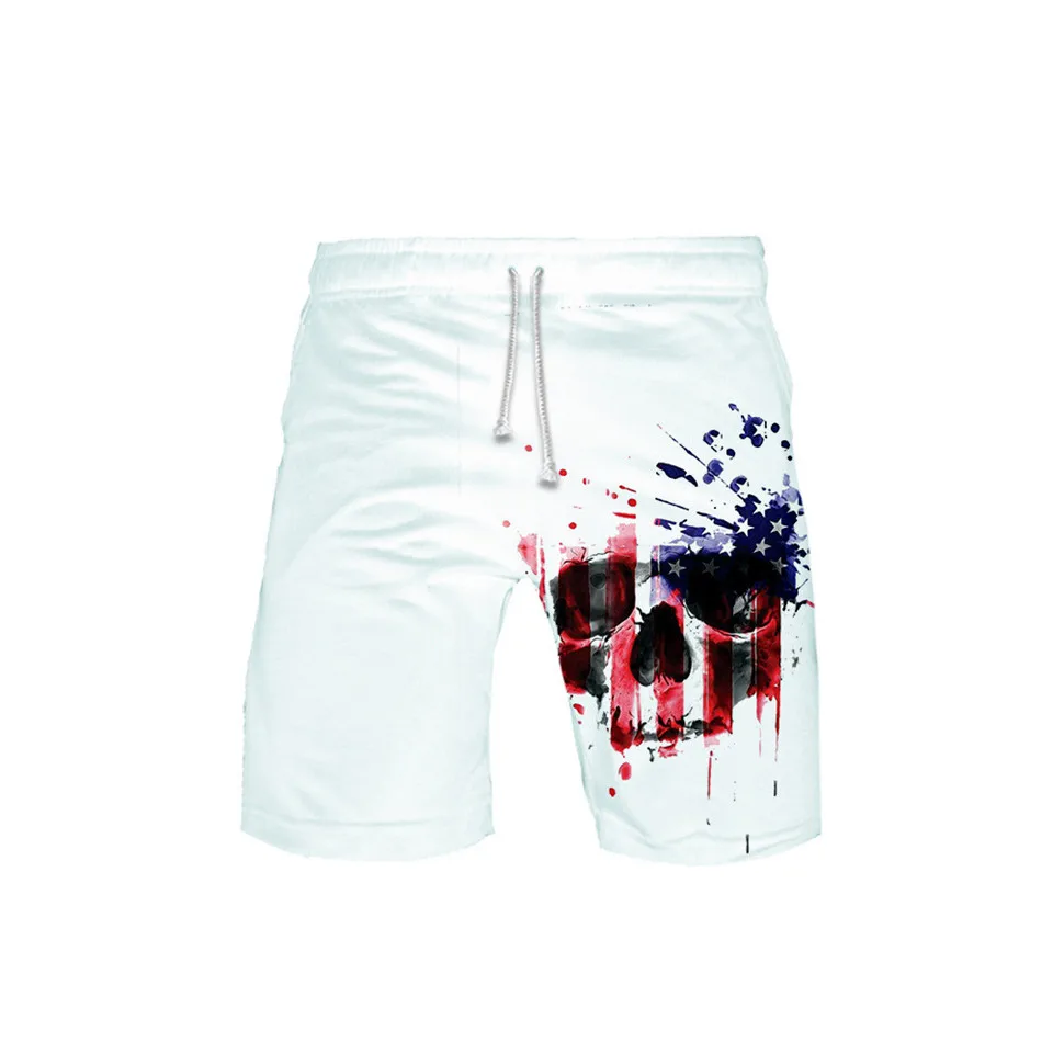New Skull Eagle USA Flag 3D Board Shorts Trunks Summer New Quick Dry Beach Swiming Shorts Men Hip Hop Clothes Plus Size S-7XL
