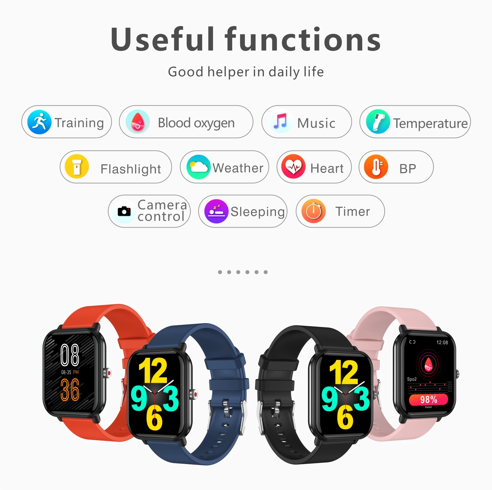 SENBONO New 2022 DIY Watch Face Sport Smart Watch Men IP68 Waterproof Heart Rate Blood pressure Women Smartwatch For Android IOS