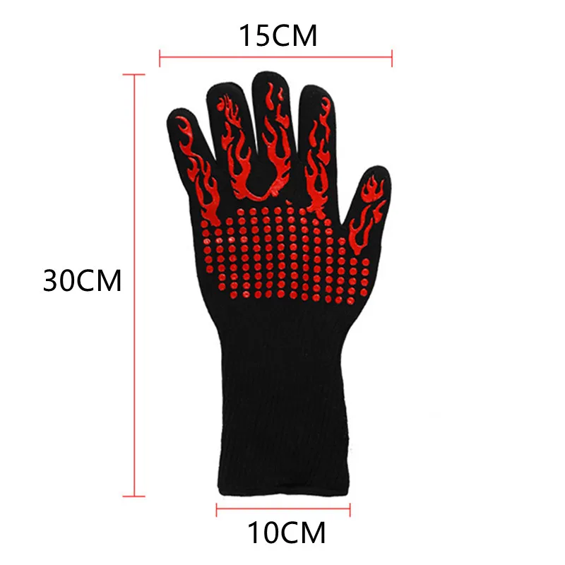 Silicone Oven Mitts Kitchen Gloves Silicone Oven Gloves BBQ Gloves Silicone Heat-Resistant Glove Kitchen Microwave Oven Mitts 500 800 Degree Fireproof And Non-Slip Barbecue Gloves