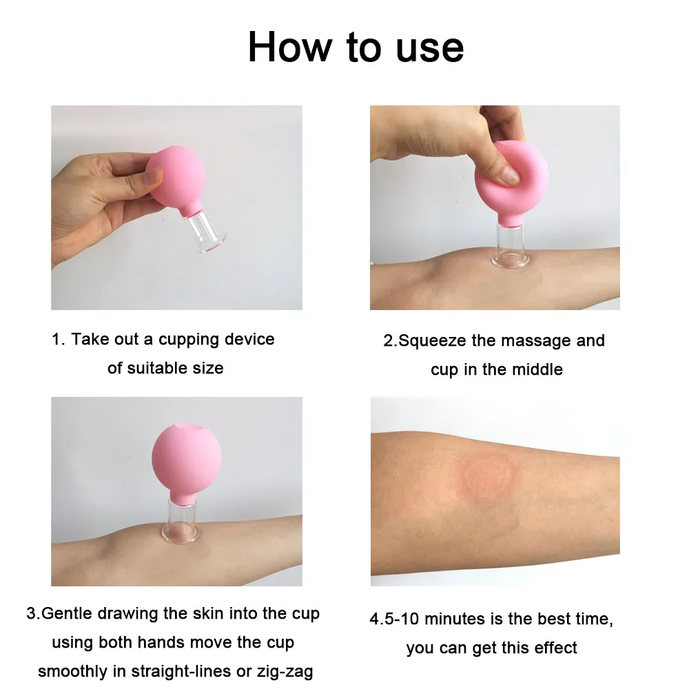Facial Cupping Set Rubber Massage Body Cups Vacuum Cupping Glasses Face Skin Lifting Body Facial Cups Anti Cellulite Chineses Cupping Therapy Tool