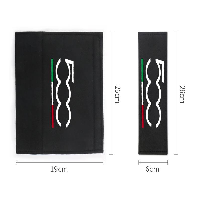 Car Styling Auto Pure Cotton Car Badge Case 2pcs For Fiat 500 500x Abarth 124 595 500C Stilo car accessories