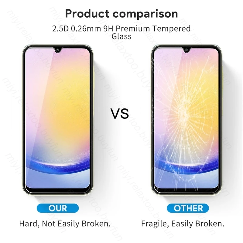 3PCS Full Protective Glass Case for Samsung Galaxy A25 5G Phone Screen Protector Cover phone case phone protector cover screen protector tempered glass