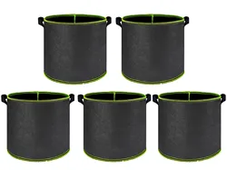 Durable Non-Woven Fabric Grow Bags with Handles for Vegetables, Flowers, and Plants (5PCS)