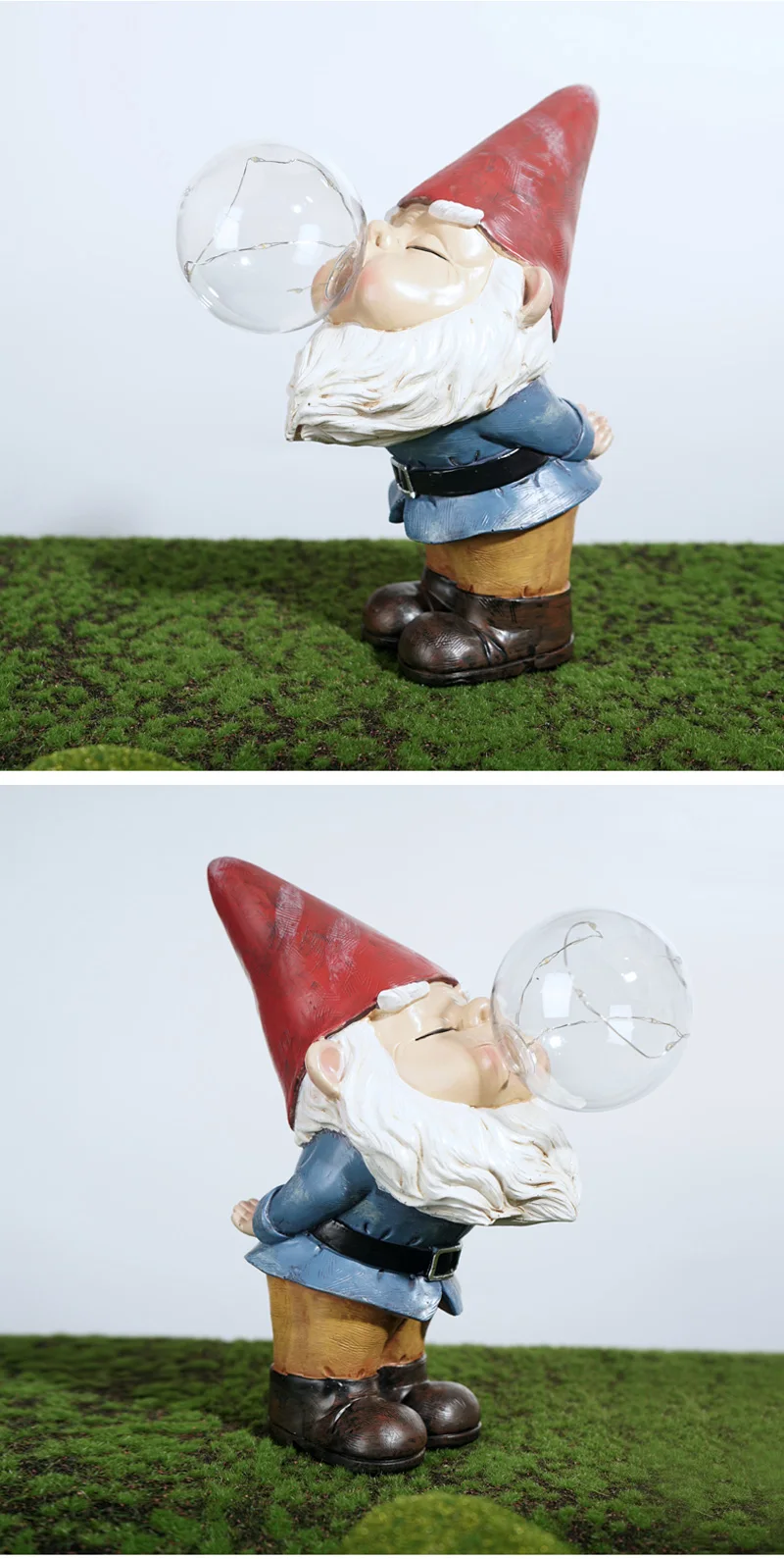 Resin Dwarf Bubble Solar Light Figurines