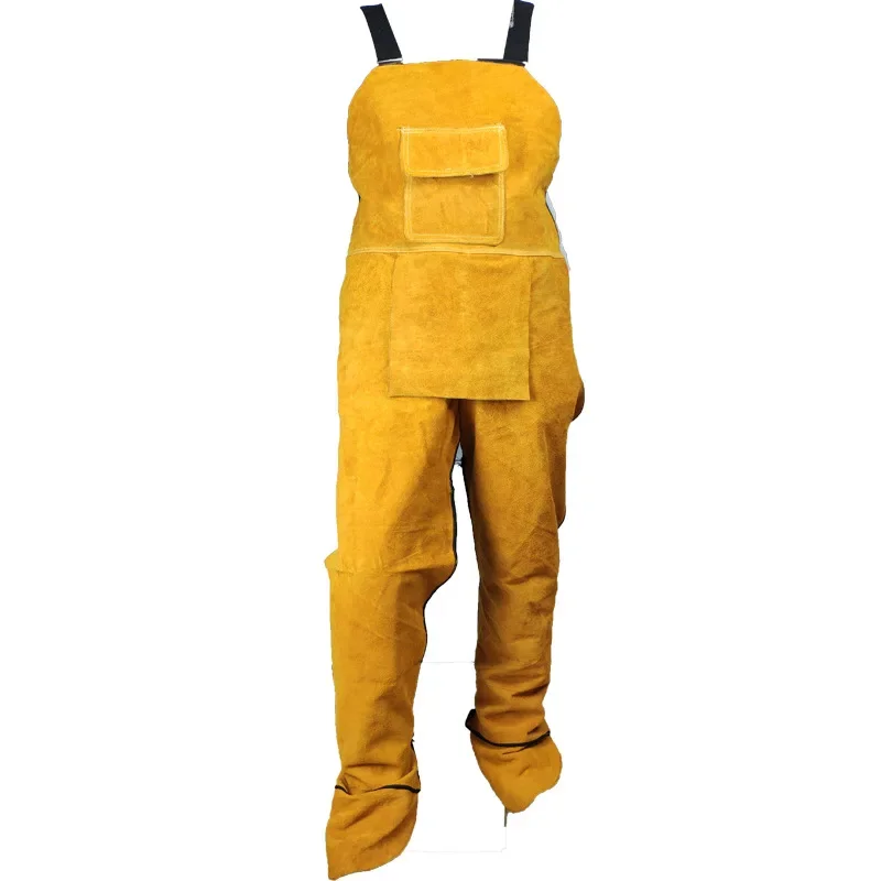 

Cowhide Heat Apron Wear-resistant Leather Overalls Insulation Fire-proof Safety Duty Welder Welding Protective Heavy