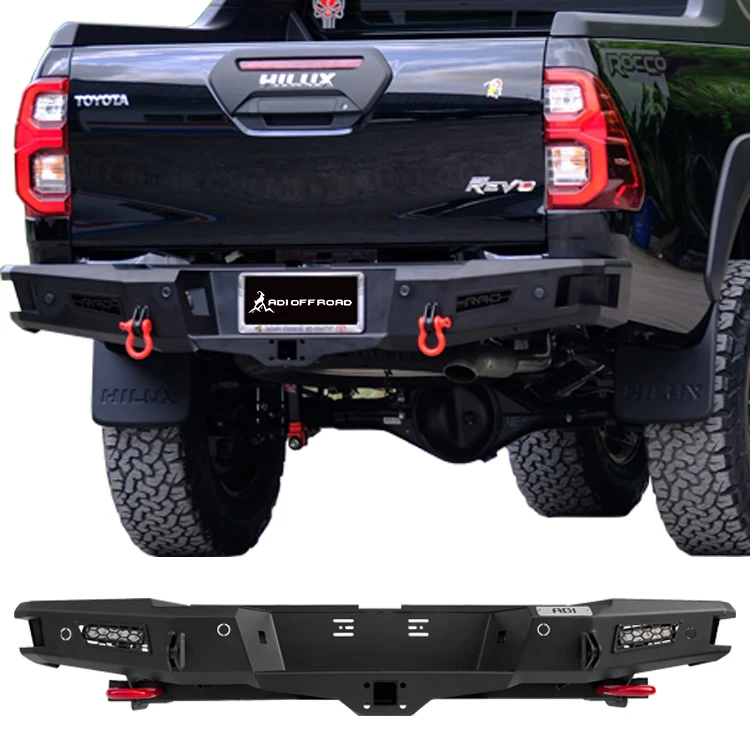 

The New! ! !B16 model 4x4 pickup accessories With LED light Shackle tow hitch rear bumper for Ford RangerT6 T7 T8 -Mazda BT50