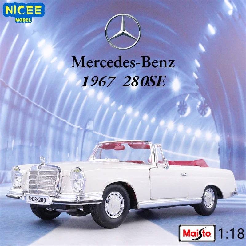 

Maisto 1:18 1967 Mercedes-Benz 280SE Alloy Retro Car Model Classic Car Model Car Decoration Collection gift B708