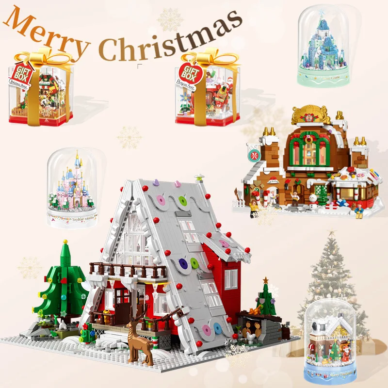 Строительные блоки ZHEGAO, рождественские украшения для дома в виде яблока, снега, строительные блоки, игрушки для детей, подарок для детей, подарок для взрослых