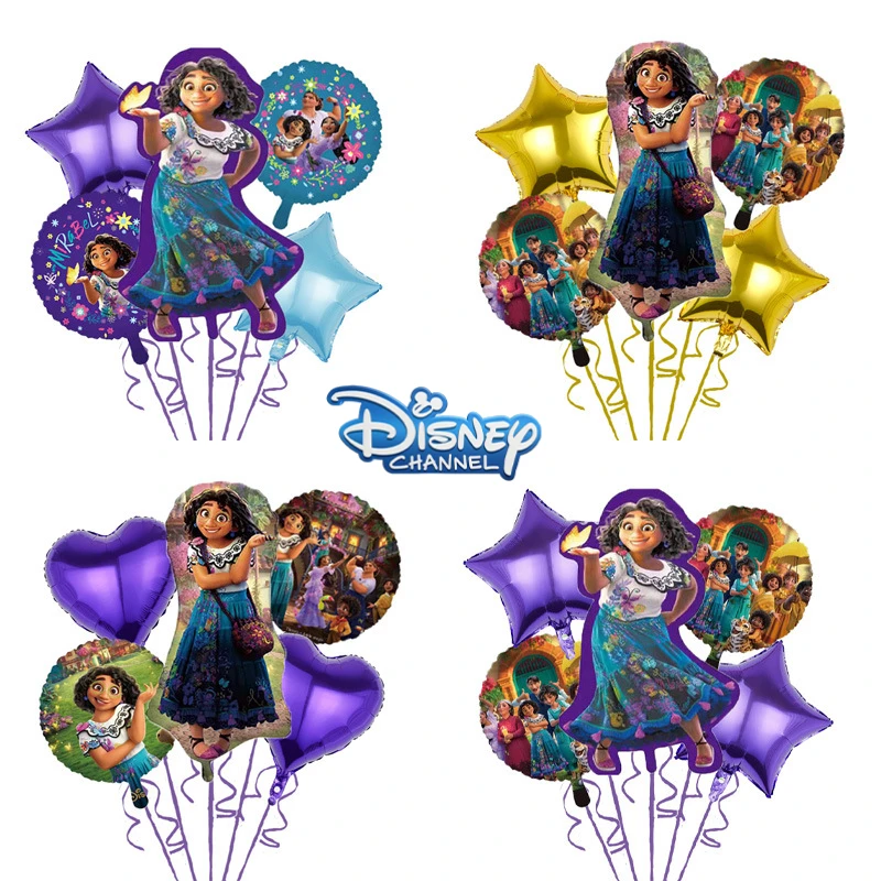 5Pcs Disney Encanto Mirabel Compleanno Palloncini Decorazione Giocattoli Encanto Mirabel Cartoon Balloon Set Festa Di Compleanno Regalo Giocattoli Per