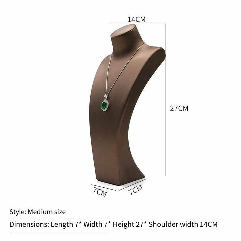 Luxurious PU Leather Jewelry Display Stand - Elegant Necklace Pendant Holder for Showcases and Photo Props