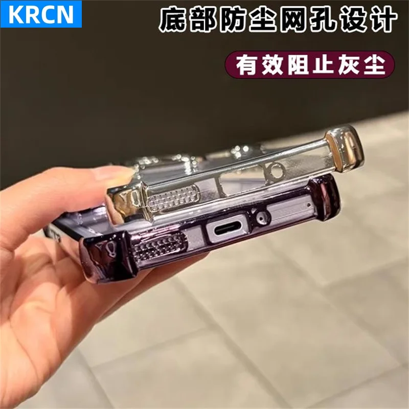 Electroplated Transparent Silicone Cover with Camera Protection and Shockproof Bumper