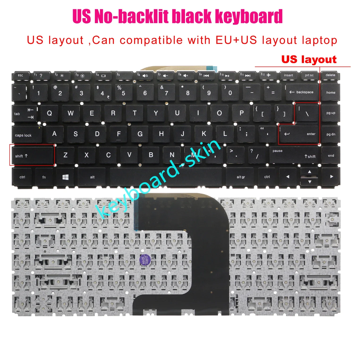 

New US keyboard No-frame No-backlit for HP 14-AC 14-AF 14G-ad 14Q-aj 14-AM 14-AN 240 G4 245 G4 246 G4 240 G5 245 G5 246 G5laptop