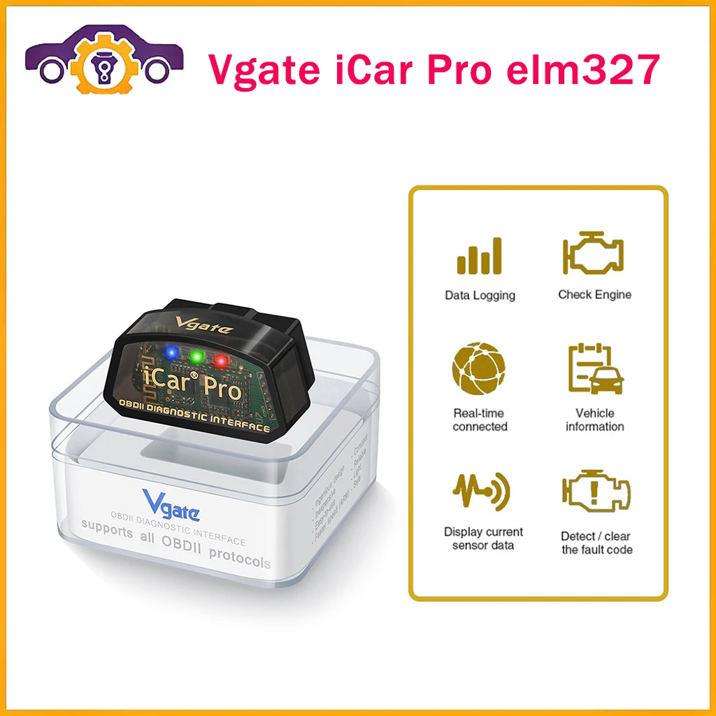 

Vgate iCar Pro ELM327 WIFI OBD2 Scanner Bluetooth-Compatible 4.0 For Android/IOS Car Auto Diagnostic Tool PK ICAR2 ELM 327 V1.5