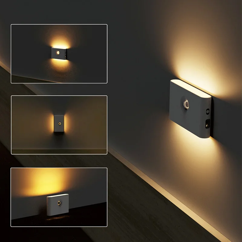 Auto Motion Sensor Nacht LED Licht Automatische Lampe Innen Flur  Schlafzimmer Wohnzimmer Treppen Lampu Tidur rosa Blau Weiß Beleuchtung -  AliExpress