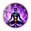 Meditating Namaste Lotus Pose Print Acrylic Wall Clock For Living Room Colorful Chakra Modern Design Home Decor Yoga Wall Watch 4