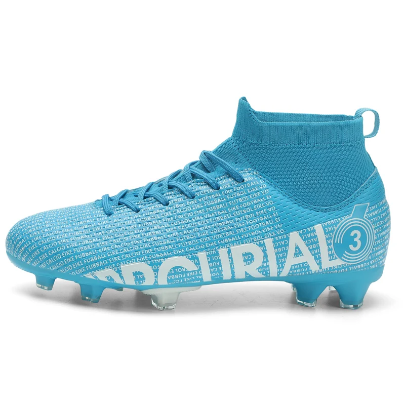 Men's Football Boots High-Top Soccer Shoes Boys Anti-Slip Grass Training Soccer Cleats FG/TF Boots Wide Size 31-48