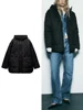 TRAF Women's New Hooded Jacket Autumn and Winter Zipper Long Sleeve Warm Solid Color Cotton Clothing Fashionable Women's Tops 1