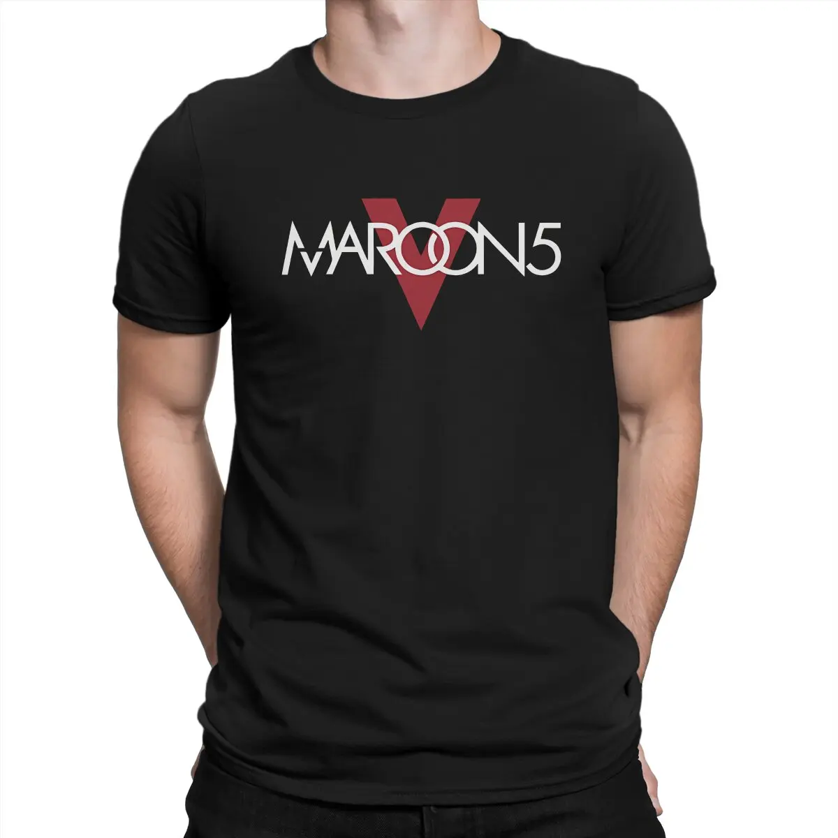 thumbnail image 1 of Camiseta de manga corta con cuello redondo y texto "Love Men", color granate 5, ideal como regalo, divertida y de alta calidad., 1 of 6