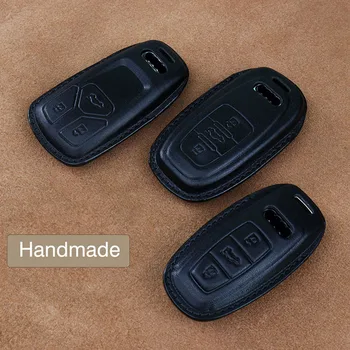 Nuova custodia per chiave intelligente a distanza per auto in pelle Shell per Audi A1 A3 A4 A5 A6 A7 A8 Quattro Q3 Q5 Q7 2009-2015 accessori - Nuova custodia per chiave intelligente a distanza per auto in pelle Shell per Audi A1