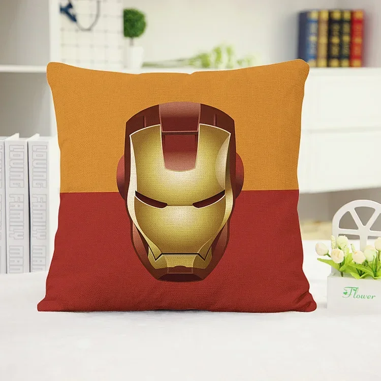 Pillow Case Cover cushion cover,pillow case cover MARVEL Pillow Case Spiderman Iron Man Captain Cushion Cover 45*45 Decoration Superhero Pillowcase Pillowcover Bedroom Decor Gift