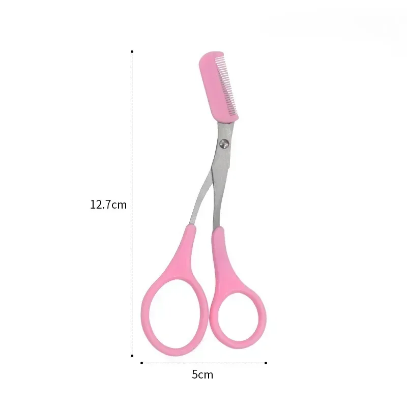 Eyebrow Trimmer Safe Makeup Scissors Eyebrow Trimmer Stainless Steel Comb Style Eyebrow Scissors Shaver Trimmer Makeup 4